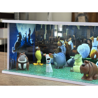 The Secret Life of Pets themed diorama + with Characters, with LED light