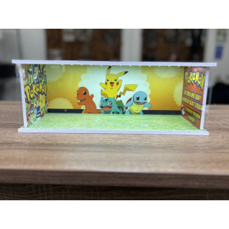 Pokemon themed diorama + unique photo and text + with LED light
