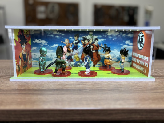 Dragon Ball themed diorama + unique photo and text + with LED light