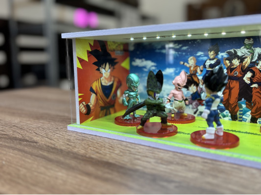 Dragon Ball themed diorama + unique photo and text + with LED light