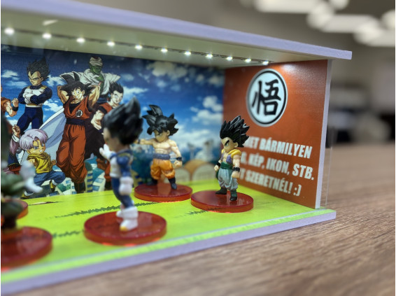 Dragon Ball themed diorama + unique photo and text + with LED light