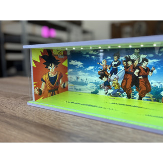 Dragon Ball themed diorama + with custom photo and text + with LED light