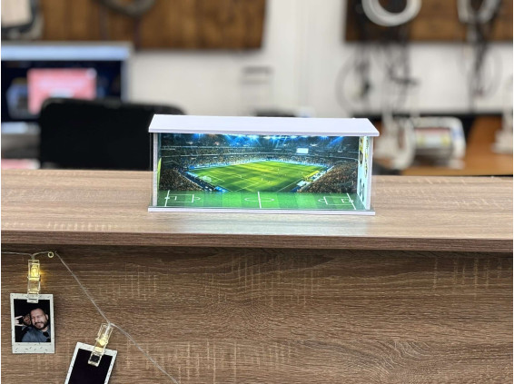 Football themed diorama, with Custom photo + text, with LED light