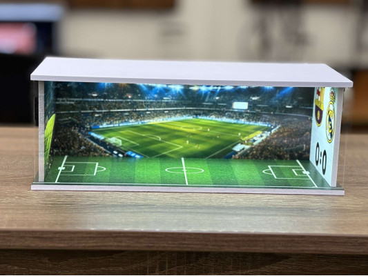 Football themed diorama, with Custom photo + text, with LED light
