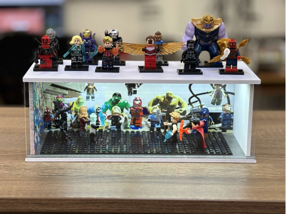 Marvel themed diorama + custom photo and text + with LED light