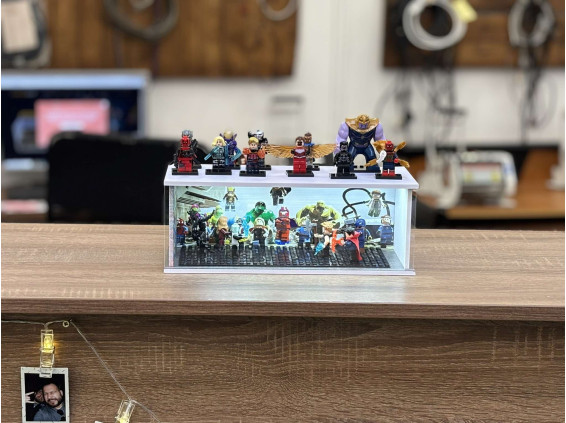 Marvel themed diorama + custom photo and text + with LED light