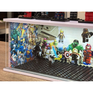 Marvel themed diorama + custom photo and text + with LED light