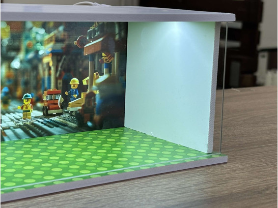 Empty diorama with your photos (bottom, left, right, back)