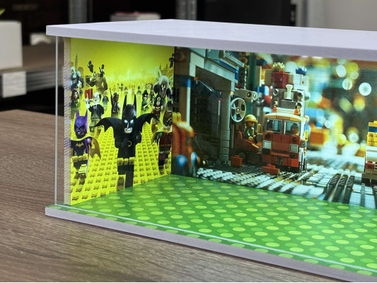 Empty diorama with your photos (bottom, left, right, back)