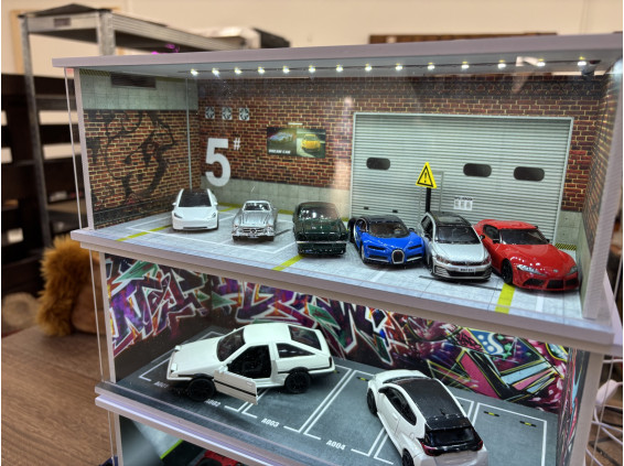 Car themed diorama, template, custom text + photo + Hot Wheels car