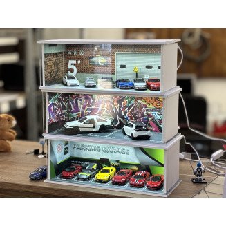 Car themed diorama, template, custom text + photo + Hot Wheels car