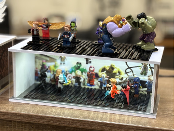 Marvel themed diorama + with Characters, with LED light