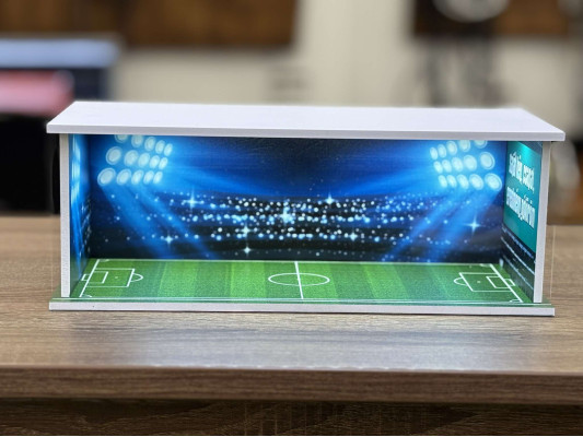 Football themed diorama 2, with Custom photo + text, with LED light