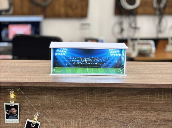 Football themed diorama 2, with Custom photo + text, with LED light