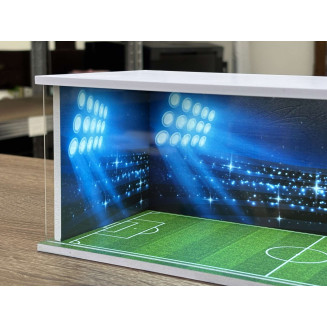Football themed diorama 2, with 2 chooseable character + with Custom photo + text, with Led light