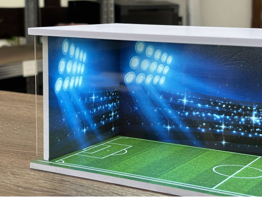 Football themed diorama 2, with Custom photo + text, with LED light